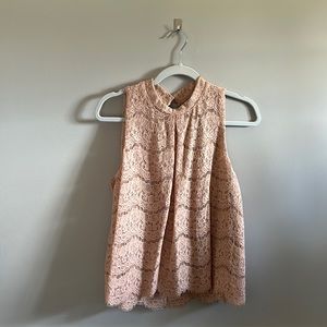Pink Lace Tank Top